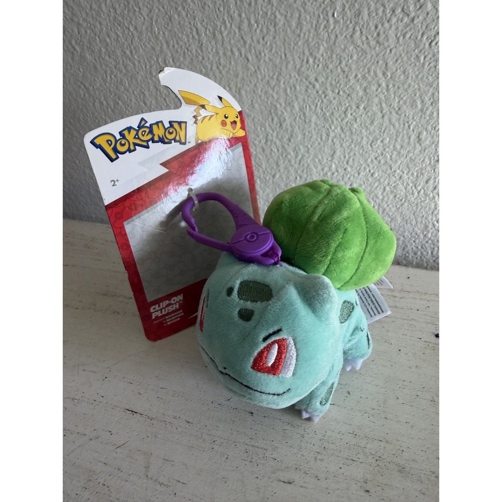Pokemon 2021 Bulbasaur Bag Clip-On Keychain Soft Plush Stuffed Animal